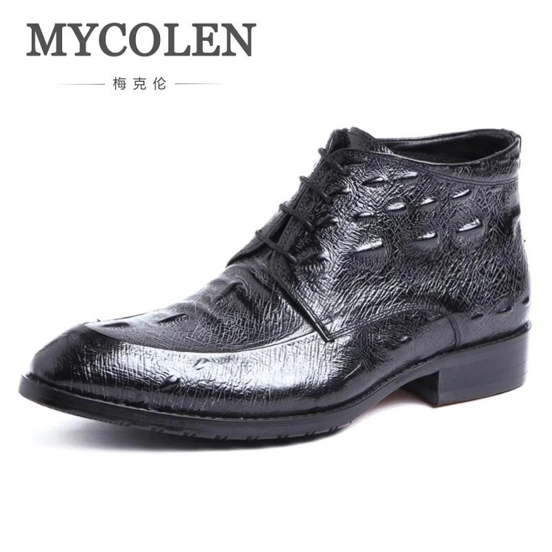 MYCOLEN/новый продукт Роскошные Брендовые мужские ботинки высокое качество