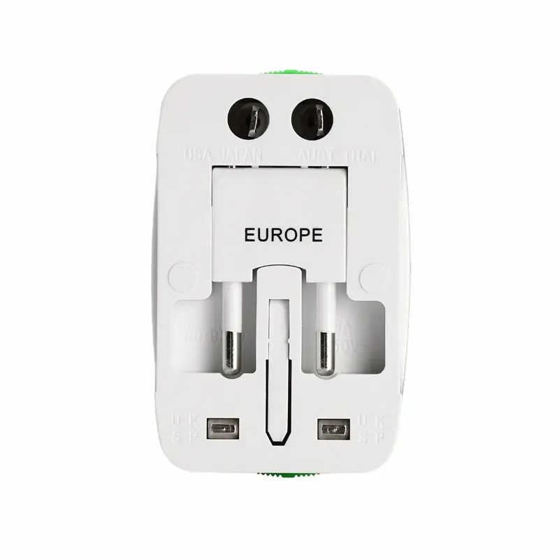 Универсальный переходник с международной вилкой 2 USB-порта дорожное зарядное