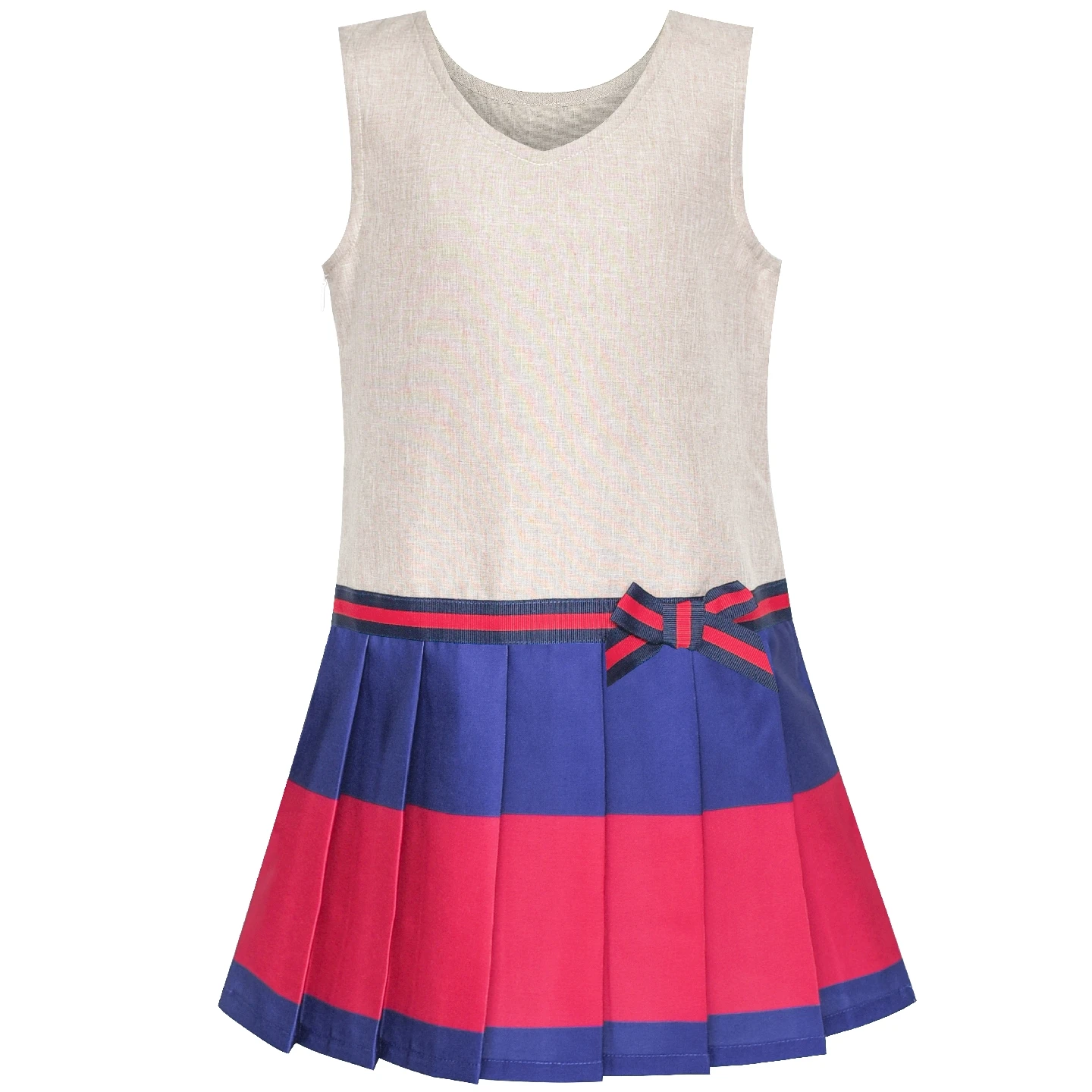 Girls Dress Gray School Jumper Uniform Plaid Pleated Summer Sleeveless Daily Casual Party Kids Clothes Pageant Sundress Buttons | Детская