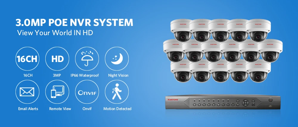 KANTURE H.265+ CCTV 16CH 5MP POE NVR система аудио 3MP IP66 Антивандальная камера безопасности для помещений и улицы комплект видеонаблюдения