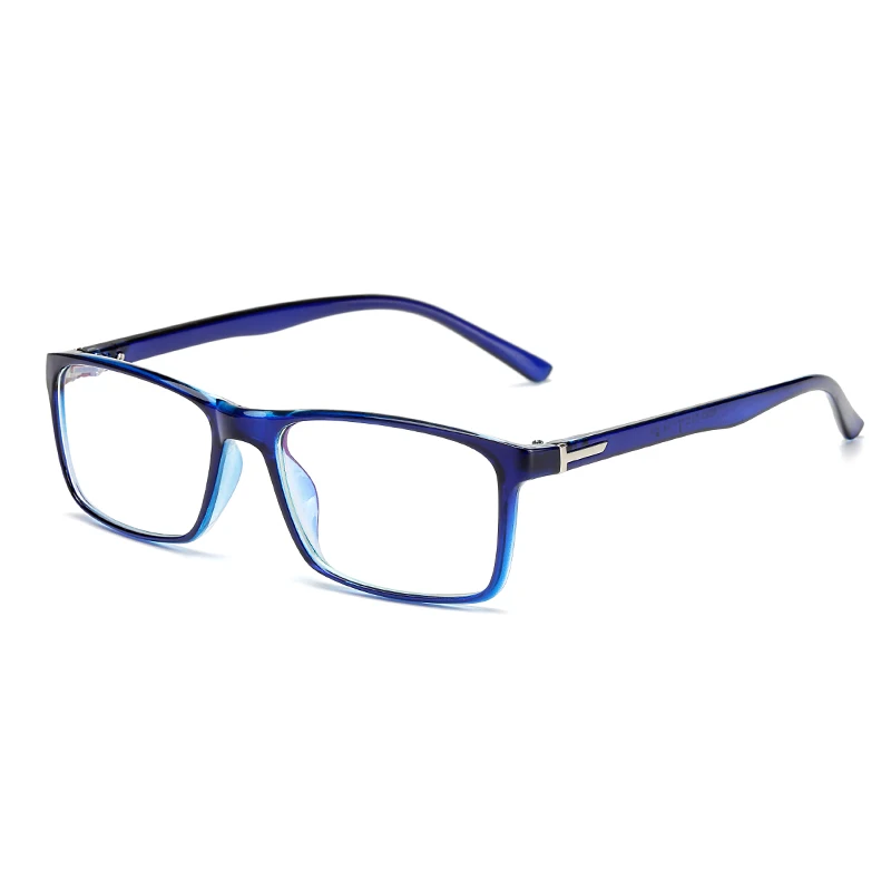 blue frame Ретро Прямоугольная оправа для очков для женщин, черные фиолетовые прозрачные линзы, оправа для очков, женские очки без градусов 8093 - Цвет оправы: blue frame
