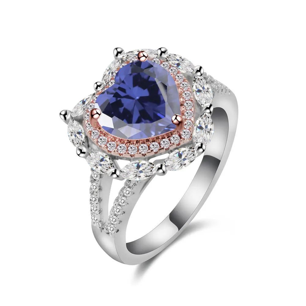 Аметистовый драгоценный камень в виде сердца из серебра 925 пробы | Украшения и