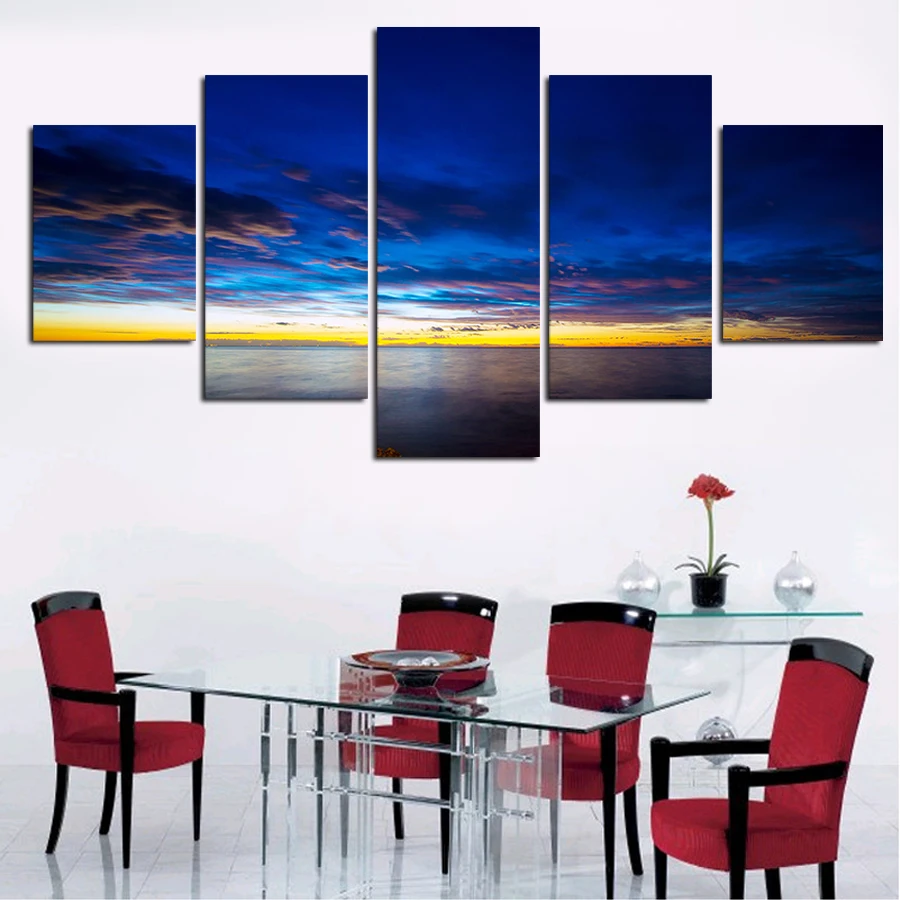 Real Cuadros Paintings 5 Pcs Wall Art Landscape Hd Picture Home Decoration Living Room Canvas Printing On Print Painting | Дом и сад