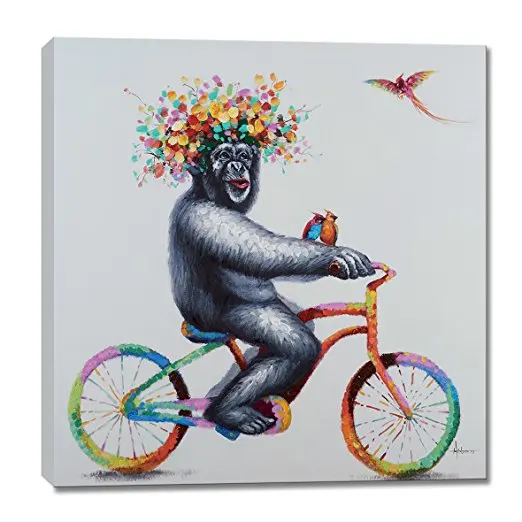 Современные животных произведения искусства Горилла для верховой езды цветок