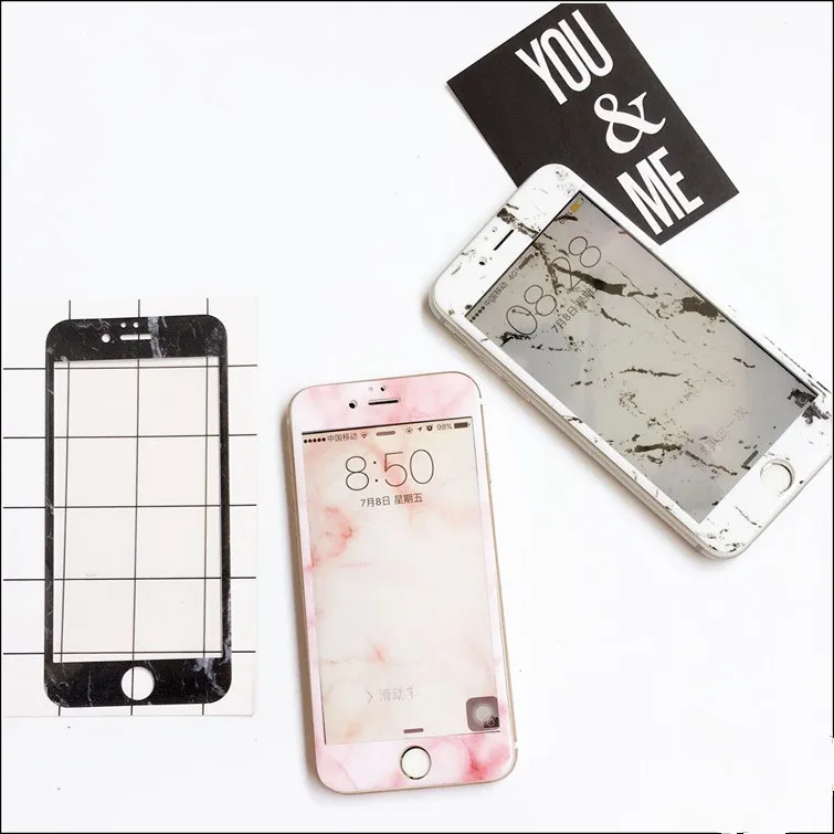 Marble Grain Shatter Proof Tempered Glass Film Front Screen Protector Decal for iphone6/6s Plus Body Protection | Мобильные телефоны