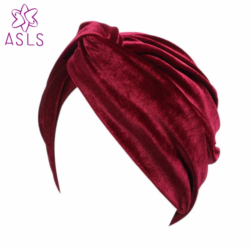 Новый модный бархатный тюрбан 6 цветов женские шапки банданы для ночного сна