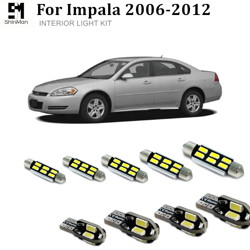 Shinman 11x canbus error free комнатного светодиодного светильник посылка для Chevrolet impala 2006 2012
