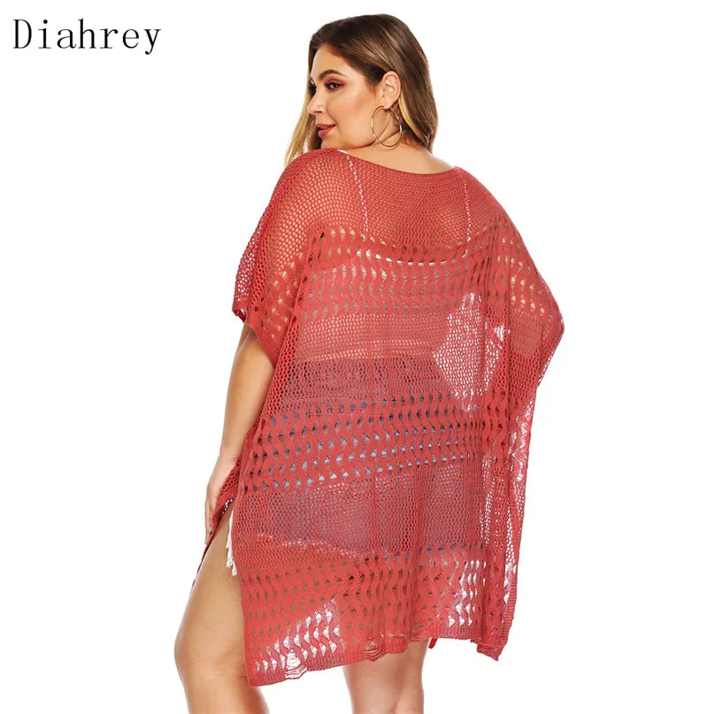 Новинка 2019 Пляжная накидка бикини вязаное крючком пляжная одежда с бахромой