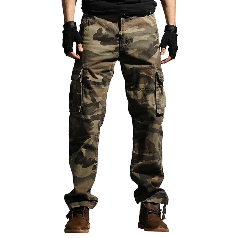 Для мужчин армейские камуфляжные брюки для девочек снаружи Camo штаны карго