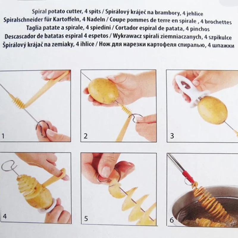 Нож для спиральной нарезки картофеля Жарить Картофельные Чипсы башня Торнадо