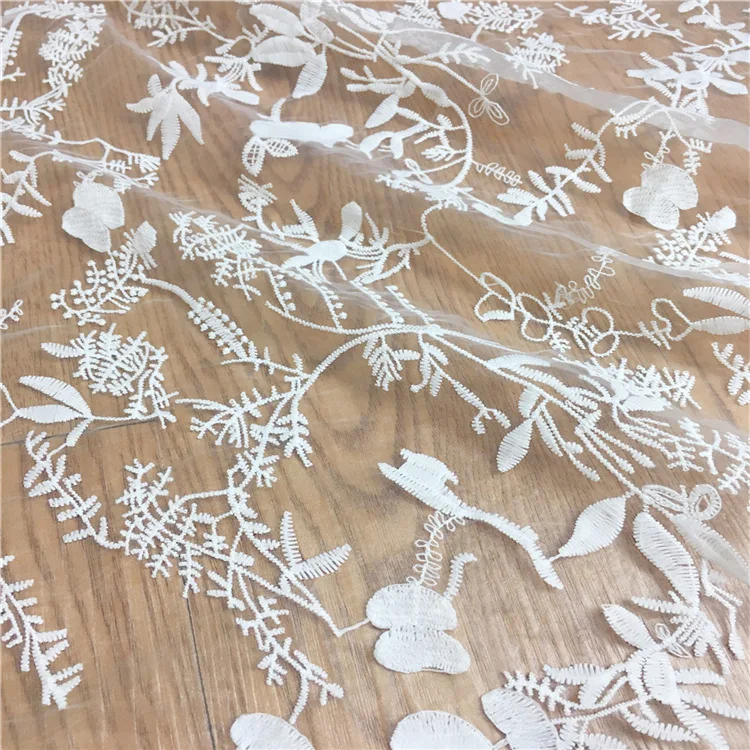 2 ярдов органза растворимый вышитый цветок кружевная ткань Сделай Сам модное