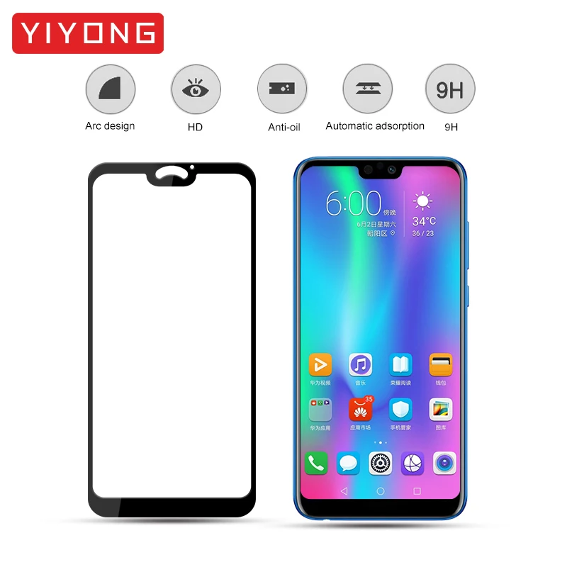 YIYONG 5D полное покрытие стекло для huawei Honor 9i Honor9I Закаленное протектор экрана 9N
