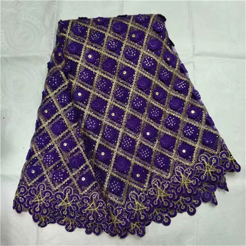 New African Lace Black High Quality Guipure Cord Fabric With Rhinestones French Tulle Fabrics For Party Dress | Дом и сад