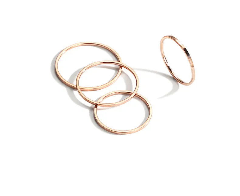 1 мм тонкое кольцо из нержавеющей стали серебряного цвета для пары простое модное