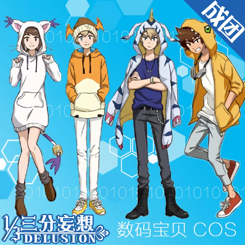 Tailmon Patamon Agumon Gabumon зимнее пальто новогодний Рождественский карнавальный костюм |