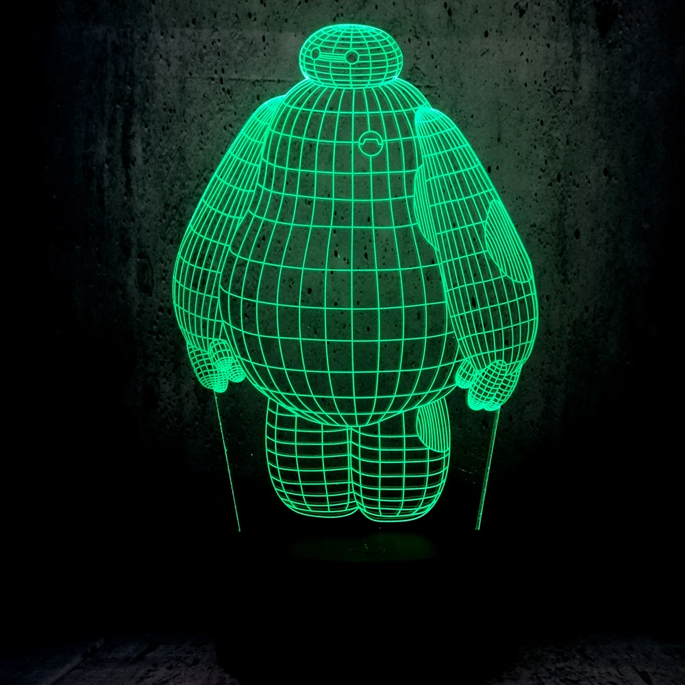 3D лампа Baymax с мультяшным героем ночник светодиодный светильник USB праздничные