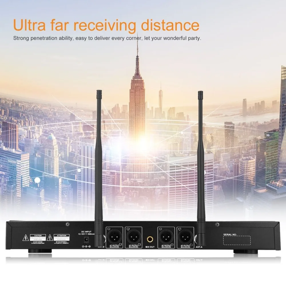 GTD Audio 4x800 Paths UHF divority 2 Handheld & Headset Mic System превосходное качество звука