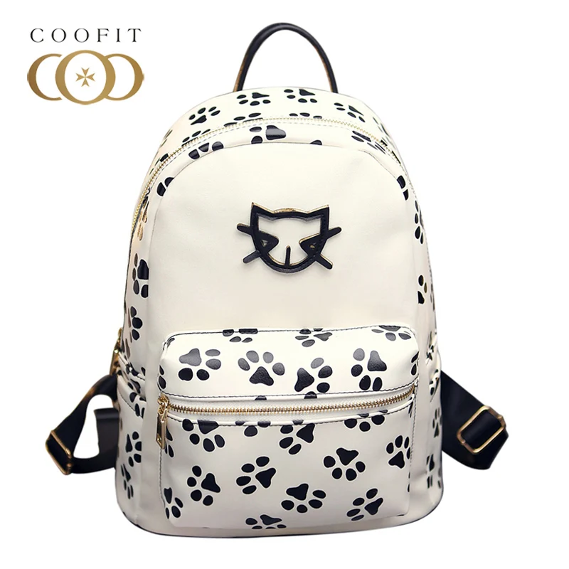 Coofit модные женские туфли мини рюкзак милый Товары для кошек лапу печатных Bagpack PU