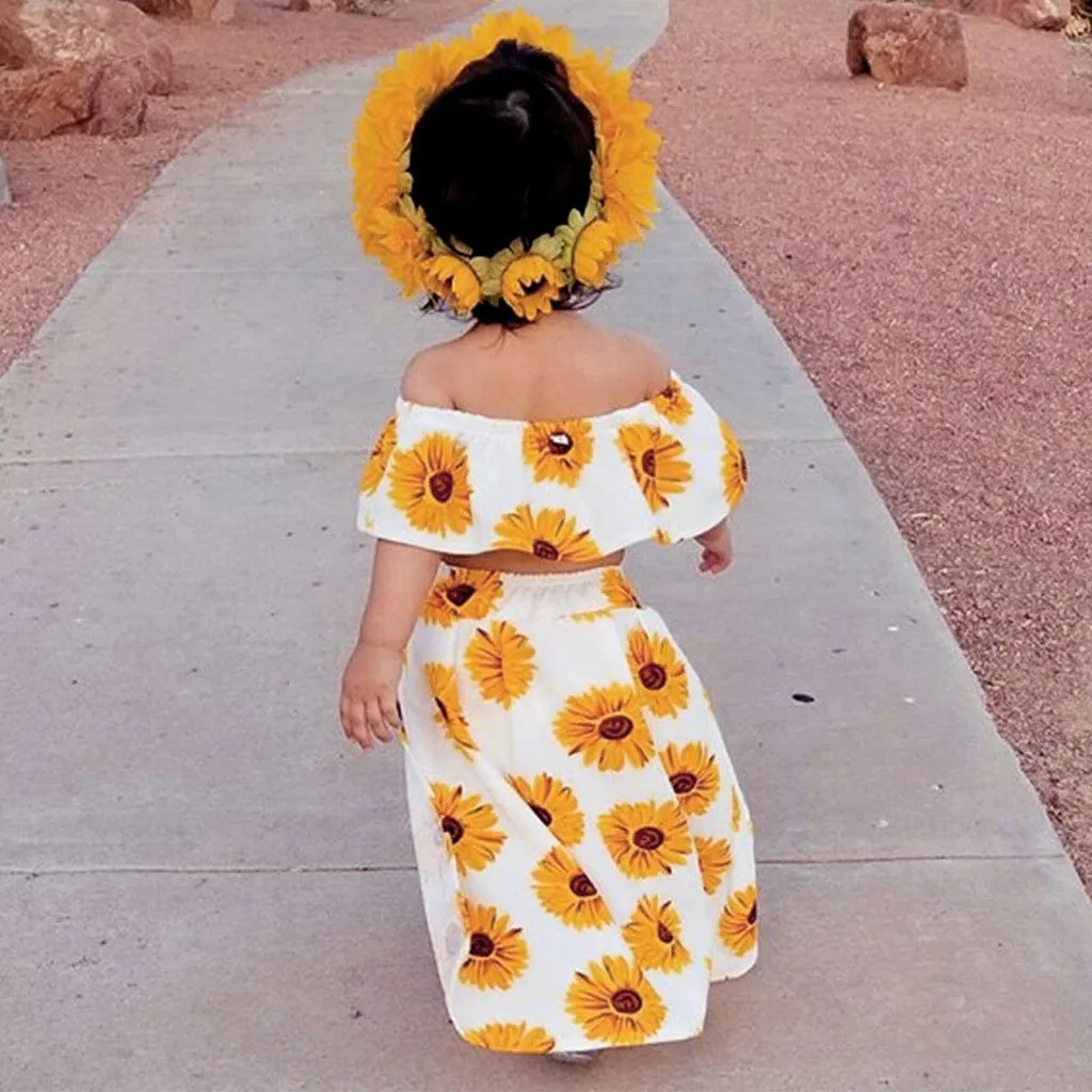 От 1 до 6 лет летние Праздничные комплекты одежды в стиле бохо для маленьких