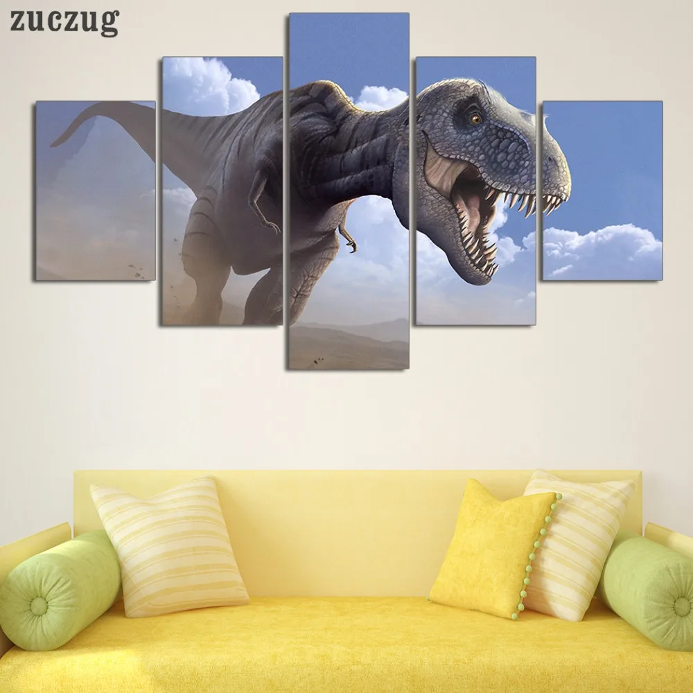 Без рамы большой динозавр 5 шт. современных животных настенные Краски ing Книги по