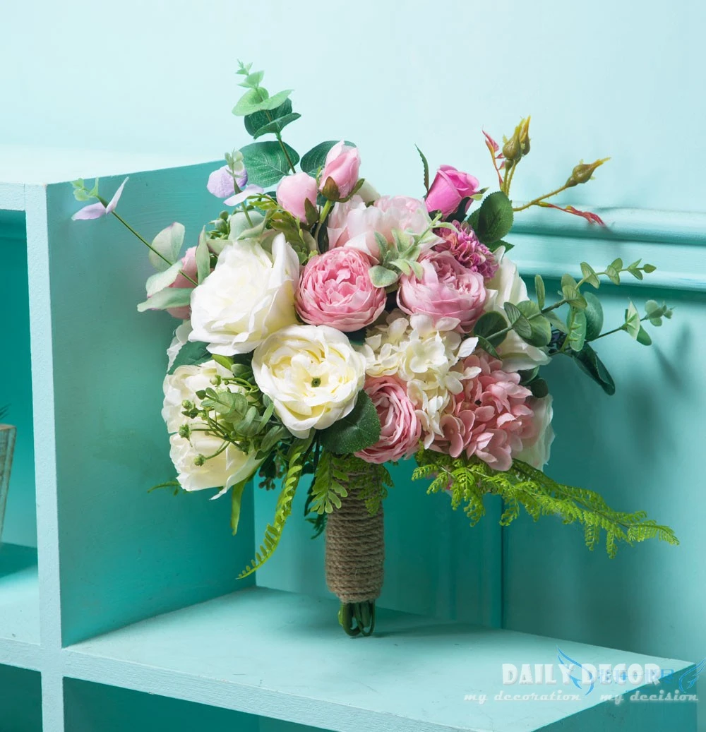 

Big size ! artificial flowers wedding bridal hand holding flowers large wedding flower bouquet Wedding bride supplies pink