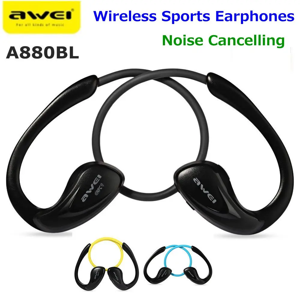 Awei A880BL Беспроводные Bluetooth спортивные стерео наушники APT X HiFi NFC шумоподавление