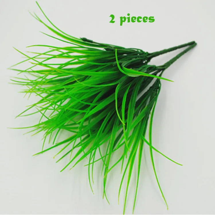 Новая 7 вилочная зеленая имитация пластиковая искусственная трава с