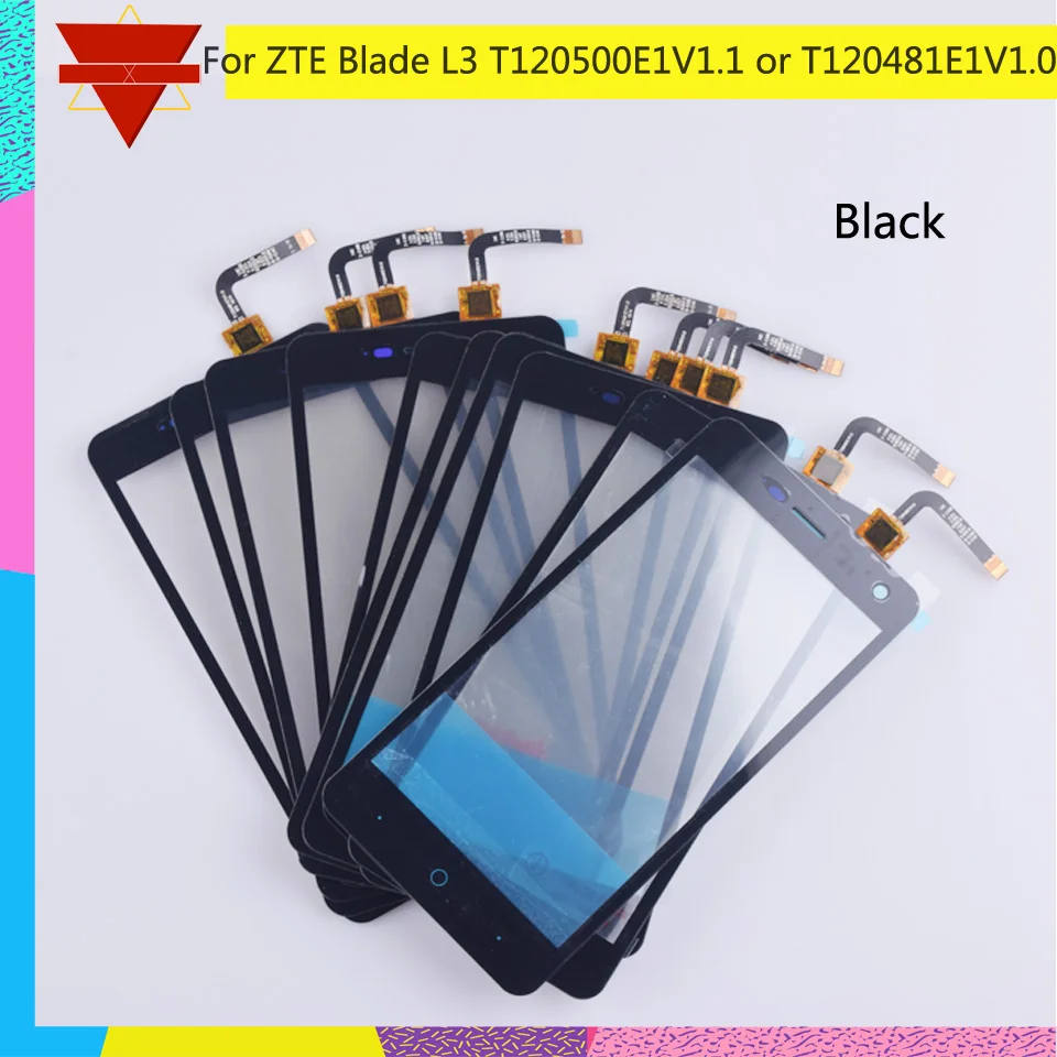 10 шт./лот сенсорный экран дигитайзер для zte Blade L3 T120500E1V1.1 или T120481E1V1.0 Сенсорная
