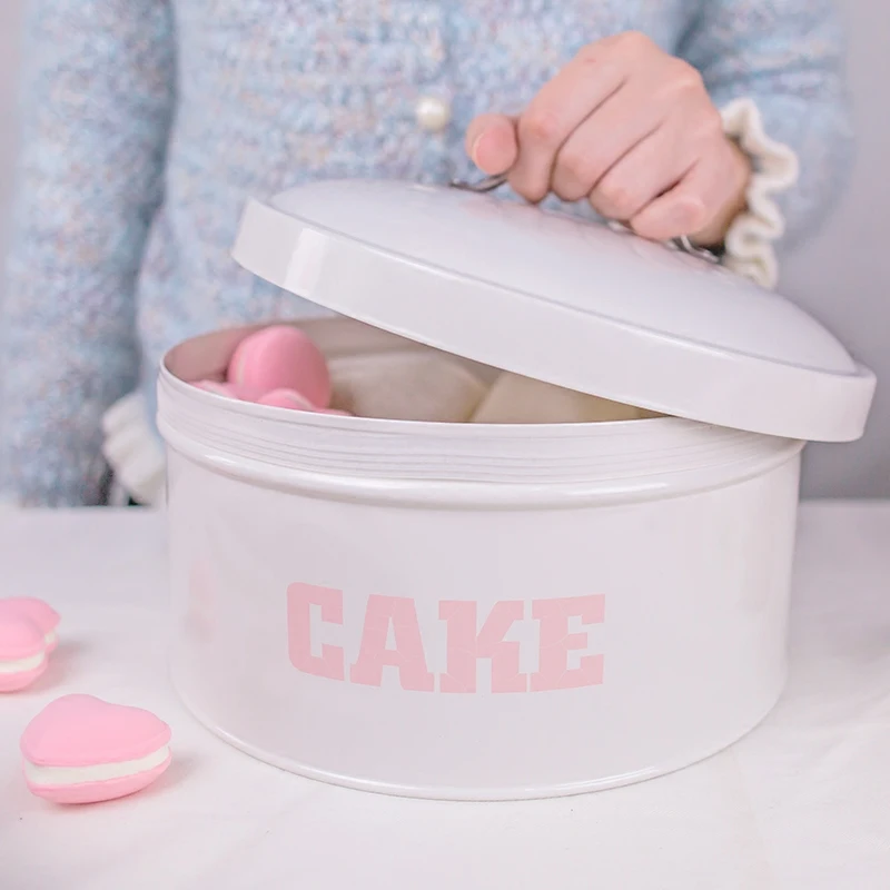 1 шт. круглая прекрасная банка для хранения Оцинкованная железная жестяная