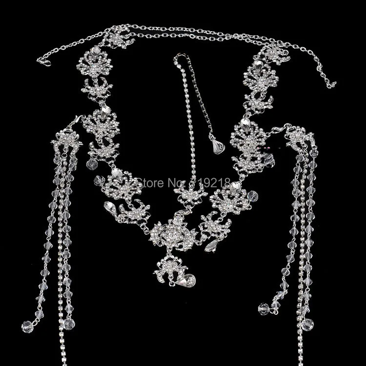 Бохо Роскошные Красные/белые/золотые кисточки Хрустальный лоб Свадебная оптовая