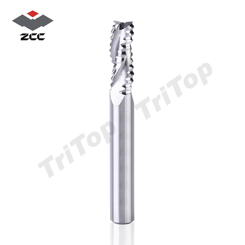 

Top quality ZCCCT AL-3W-D12.0 solid carbide 3 flute Corrugated edge end mill 12mm rough machining aluminum alloy