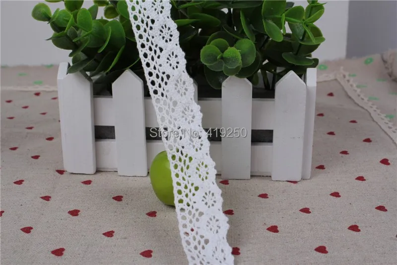 Белая хлопчатобумажная кружевная лента для вязания крючком Свадебные шитые