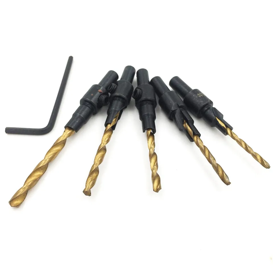 Сверла GOXAWEE из быстрорежущей стали с шестигранным хвостовиком 1/4 титановые