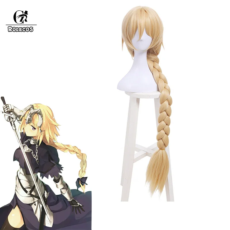 

ROLECOS FGO Jeanne d'Arc Cosplay Headwear FGO Cosplay Synthetic Hair 100cm/39.17 inches Long Blonde Alter Cos