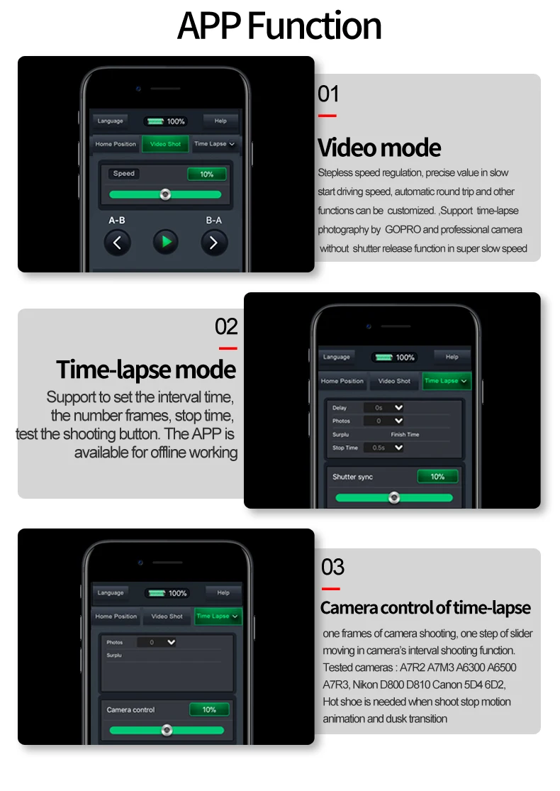 Bluetooth моторизованный слайдер видео Timelapse беспроводной электрический трек задержки направляющая для фотографии Canon sony Nikon DSLR камера