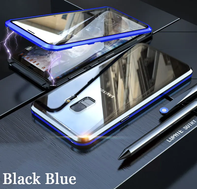 360 магнитный двойной чехол из закаленного стекла для samsung Galaxy S10 S9 Plus s10plus S8 Магнитный флип-чехол для samsung Note 10 Pro 9