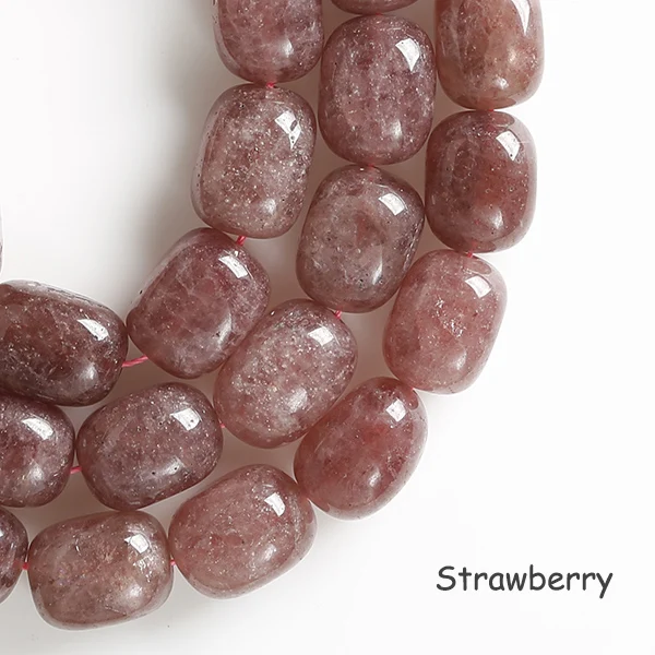 Strawberry 15," прядь 20 бусин естественный неправильной формы круглый Ametyst Citrin e флюорит Неокрашенный кварцевый кристалл рок бусина 14-16*18-22 мм Размер - Цвет: Strawberry