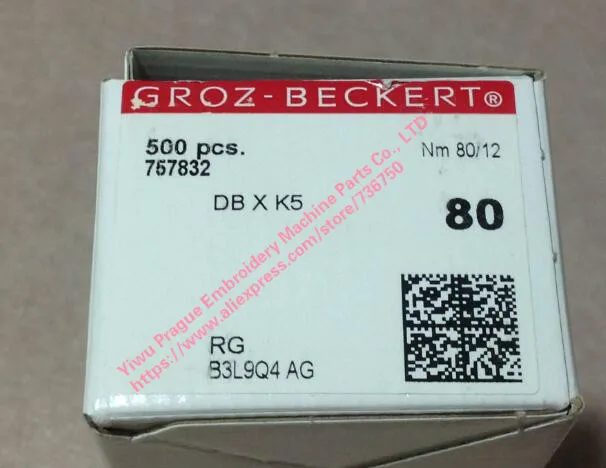 500 иглы настоящие Groz Beckert иглы для вышивки DB X K5 DBxK5 RG точка EF0640G009RG EF0640G010RG EF0640G011RG EF0640G012RG - Цвет: Nm 80