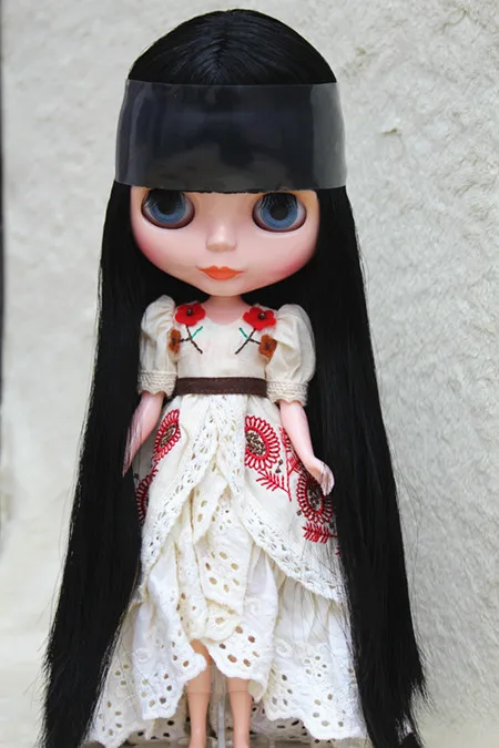 Кукла Blygirl Blyth черная челка прямые волосы № обычное тело 7 суставов сделай сам для