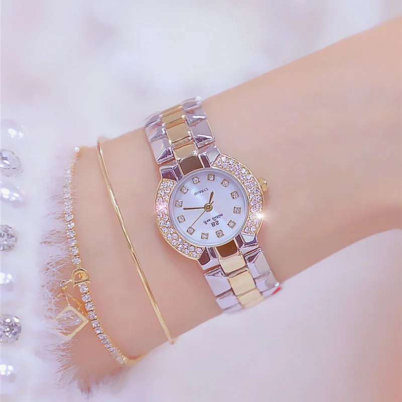 gold and silver Роскошные Брендовые женские часы, женские часы orologio donna, дамский браслет, повседневные кварцевые часы для девушек, дропшиппинг, relógios - Цвет: gold and silver