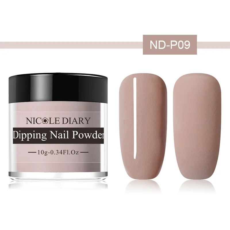 ND-P09 Nicole Diary 10 г погружающий порошок для ногтей Dip порошок для маникюра в виде раковины перламутровый без лампы, натуральный сухой DIY украшения для ногтей - Цвет: ND-P09