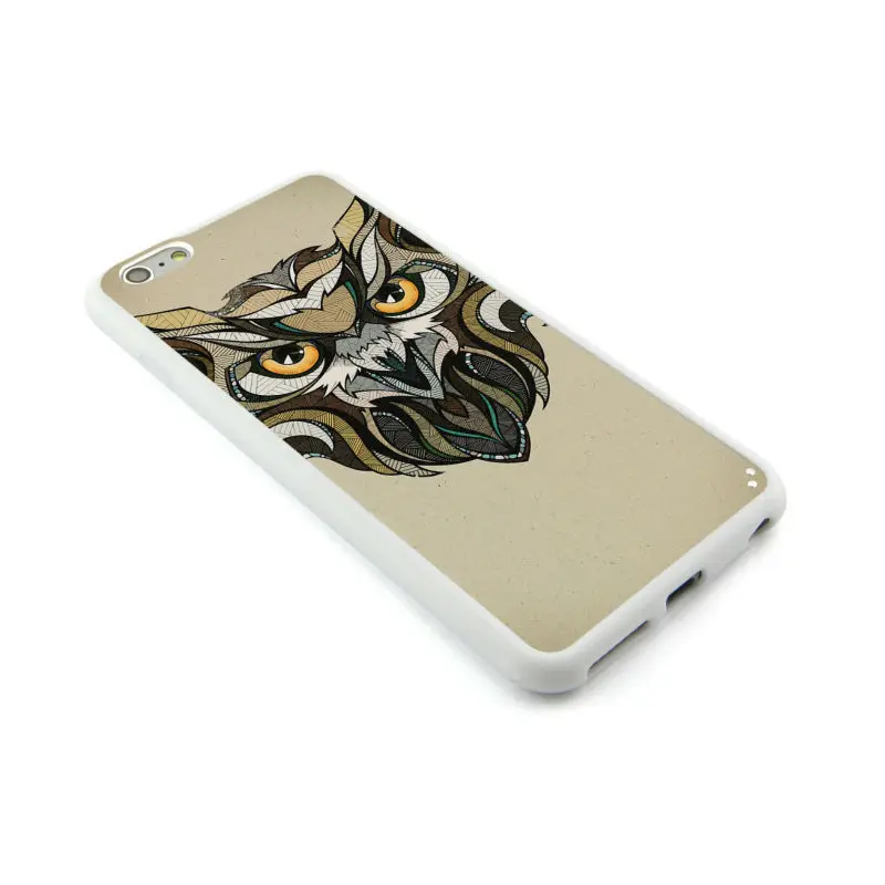 BuddiCase - Owl Animal Head Pattern Design White Frame Case for Apple iPhone 6 Plus 5.5inch |