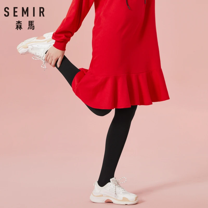 SEMIR Женские флисовые 250 денье 250D матовые непрозрачные трикотажные колготки в