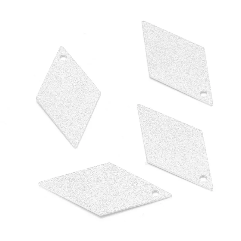 white k color 50 шт./лот, Геометрическая серия, призматические латунные подвески золотого и серебряного цвета, пустые штамповочные бирки для изготовления ювелирных изделий - Окраска металла: white k color
