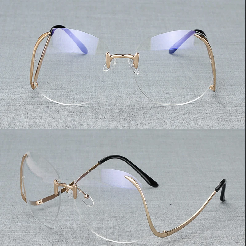 Meyou Новая мода без оправы Круглый негабаритных Солнцезащитные очки для женщин