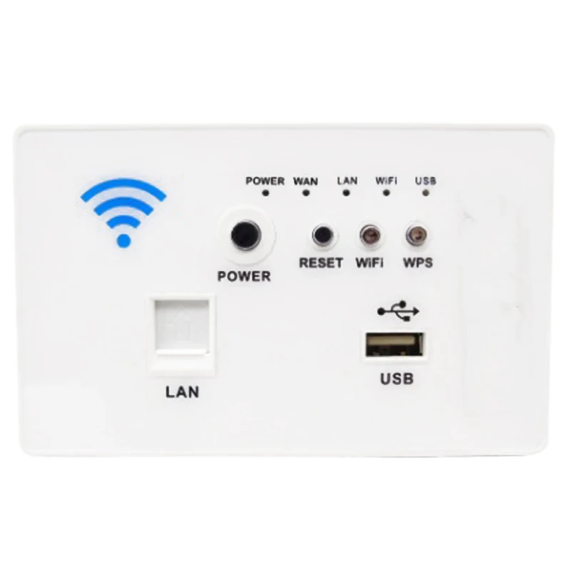 Беспроводной Wi Fi настенный встроенный маршрутизатор розетка панель