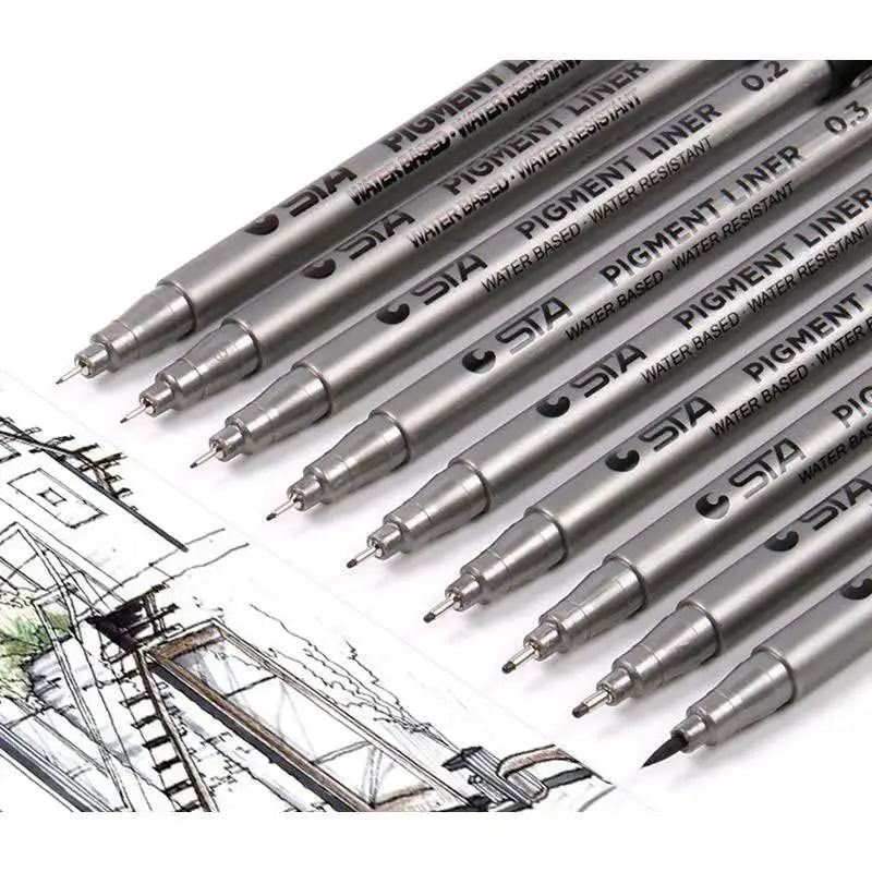 Водонепроницаемый черный пигмент лайнер Pigma Micron Fineliner эскиз комиксов Манга Арт