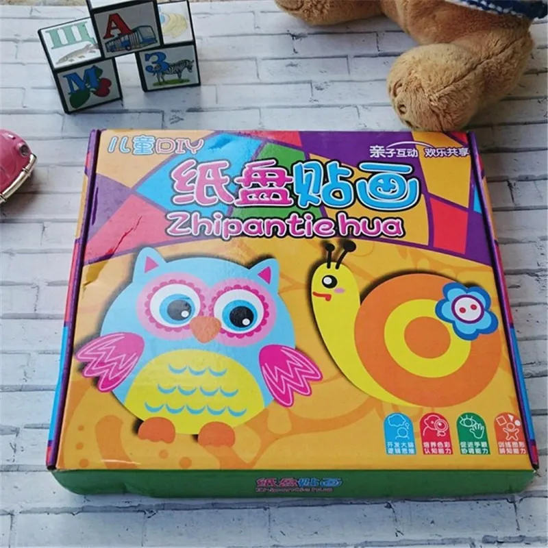 Happyxuan DIY бумажная пластина Искусство ремесло наклейки Пазлы Мультфильм Животные