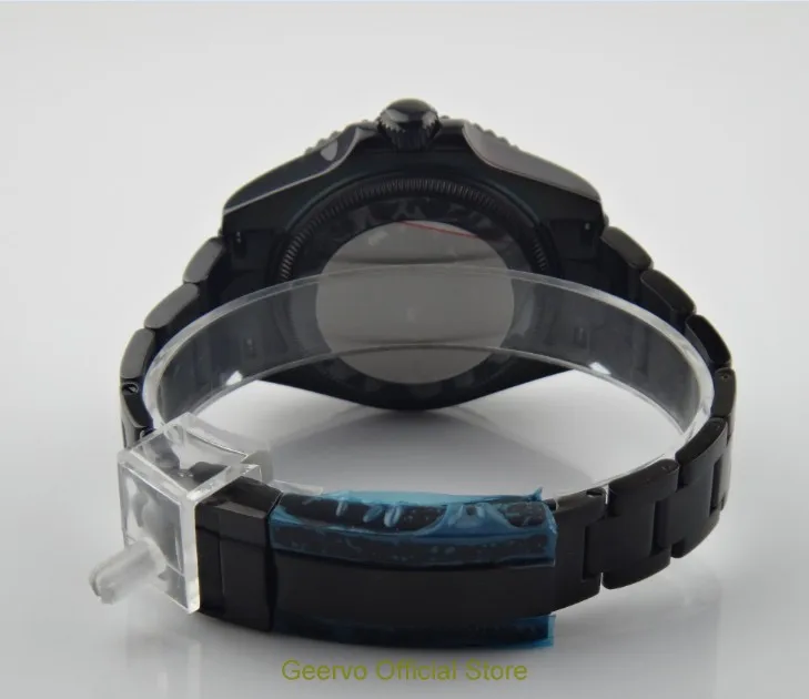 Черный циферблат GEERVO 43 мм Азиатский автоматический вращающийся керамический с