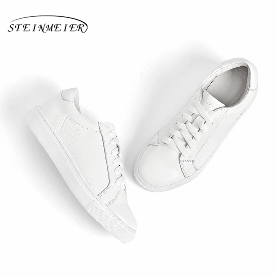 

Genuine cow leather Sneakers designer vintage flat casual shoes lace up handmade oxford shoes for women white 2020 spring